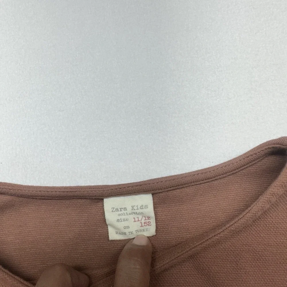 Zara Kids T-Shirt Dress Girls 11/12 Mauve Tout est Magique Long Sleeve‎ Knit